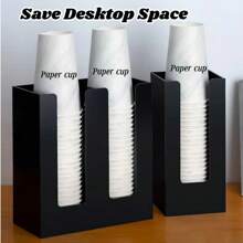 Ein Papierbecher-Halter für den Schreibtisch, Einweg-Becher-Extraktor und Becher-Aufbewahrungsbox. Raumdekoration. Transparent/Schwarz/Verschiedene Spezifikationen. Geeignet für: Wohnzimmer, Küche, Esszimmer, Café, Büro, Feiertage, Familienfeiern usw. Küchendekoration, Schreibtischdekoration. Weihnachtsgeschenke.