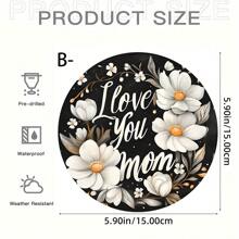 1 Señal de madera con diseño de corazón "Feliz Día de la Madre", patrón floral rojo, decoración rústica de pared para el hogar y el jardín, ideal para el Día de la Madre, cumpleaños y aniversarios, sin necesidad de electricidad