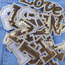 全新 26/3 件/批 时尚 A-Z 亮片英文字母刺绣补丁 免费拼写熨烫补丁 适用于服装、帽子、鞋子、缝纫、DIY - 彩色 - 查看 10