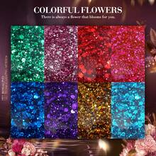 Glitter Gel Nail Polish Set, 6PCS Pink Gold Glitter Gel Nail Polish Pink Gel Polish Soak Off Long Lasting Nail Design Gifts For Women - 6PCS Color - View 2