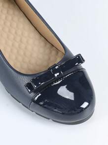 Women's Fashion Block Heel Soft Comfortable Slip-On High Heeled Pumps - Blue - View 4