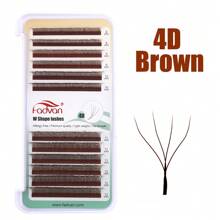 FADVAN Fadvan YY/3DW/4DW/5DW Shape Lashes 12 Rows 0.07 D/LU(M) 8-12/8-14mm Brown Colour Natural Soft Eyelash Premade Volume Fan Lashes Extension