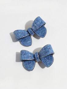 6pcs/Set Vintage Denim Blue Hair Clips, Elegant Korean Style Invisible Glitter Side Bangs Hair Clips Hair Accessories For Girl