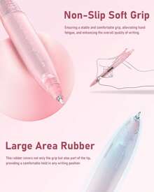 Four Candies 14Packs Pastel Gel Ink Pen Set, Cute Retractable 0.5mm Fine Point Pen, Note Taking Aesthetic Pens, 12 Packs Black Ink Pens With 2Pack Highlighter, Smooth Writing Pens For School, Office (Pink) Back To School