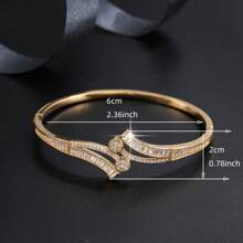 1 件手链，适合日常佩戴，百搭，简约风格女士手链镶嵌合成锆石，经典优雅珠宝 - S61503 - 查看 6