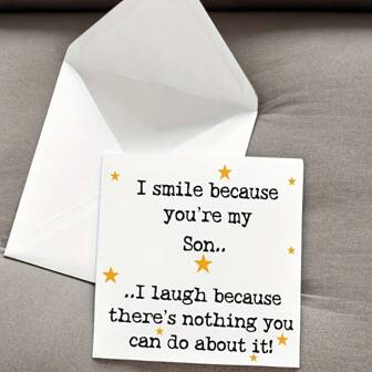 1/5 件，有趣的儿子生日贺卡-生日贺卡表达父母对儿子的爱-生日贺卡、感谢卡、生日礼物、卡片（含信封）