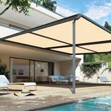 1 Stück atmungsaktives Sonnenschutznetz, 1 Stück hochdichtes atmungsaktives Sonnenschutznetz - Kunststoff-Außenbeschattungsstoff für Terrasse, Picknick, Carport, Garten, Balkon und Korridor-Kühlüberdachung - Beige - Übersicht 12