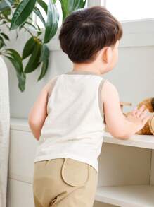 mini bala Boys' Breathable Tank Top, Soft And Sweat-Free Summer Base Layer - Milky White - View 3