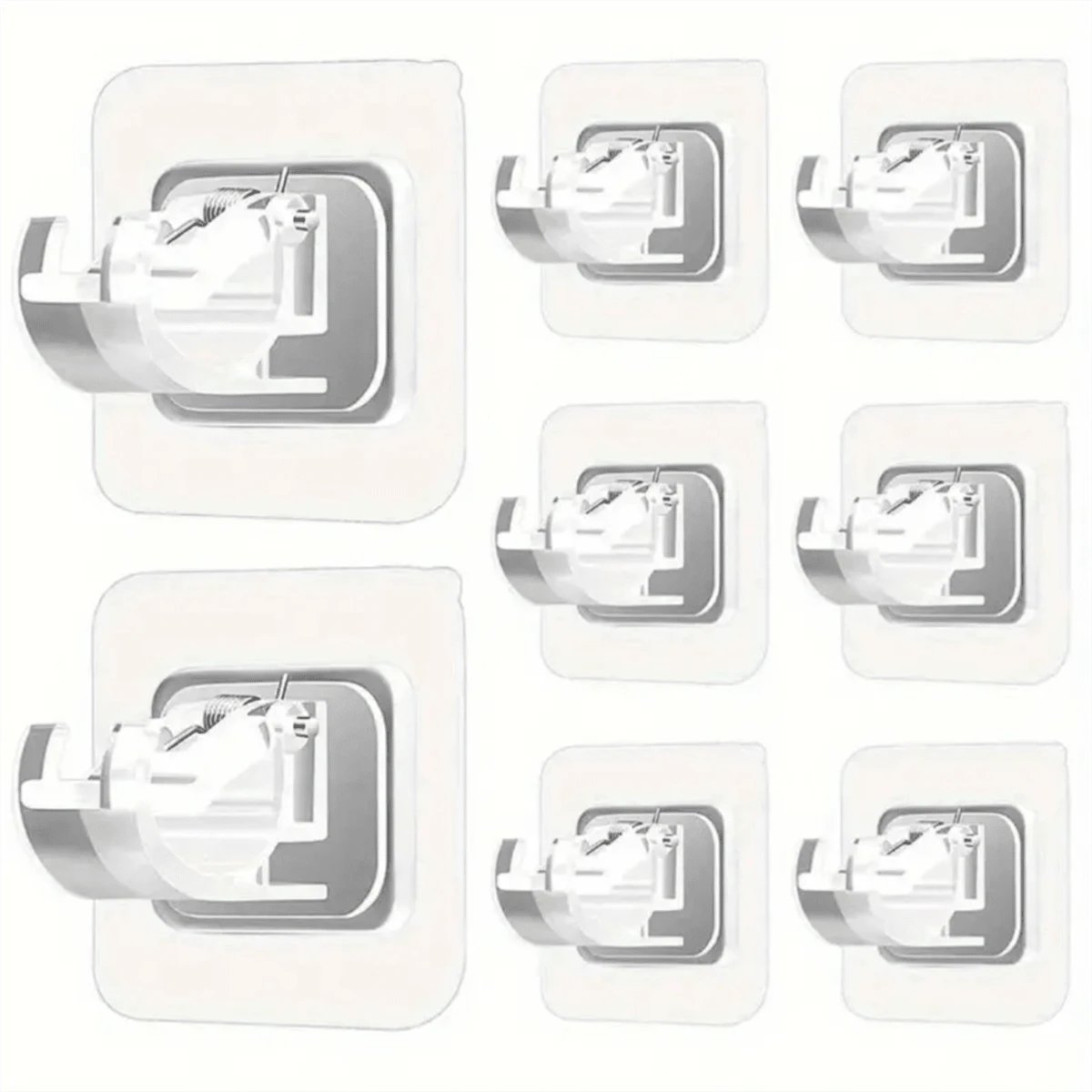 2pcs/4pcs/8pcs Adjustable Self-Adhesive Curtain Rod Holders - No Drilling, Nail-Free, Easy Installation - Perfect For Bathroom, Kitchen, Hotel, And Home Decor