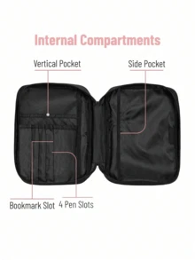 1 件时尚简约复活节耶稣印花圣经袋和 1 件不锈钢书签带和链条，手提包带手柄拉链口袋储物收纳袋收纳袋