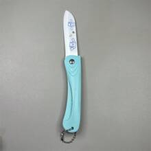 Sanrio 1 pezzo Coltello da frutta piegabile in ceramica Sanrio, Kawaii, anime e cartoni animati, elegante, da viaggio, uso domestico, sbucciatore, regalo
