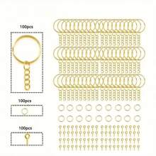 50pcs/100pcs/150pcs Keychain Making Kit, Including Detachable Key Ring, Lobster Clasp, Jump Ring, For DIY Jewelry Keychain, Handicraft Making
