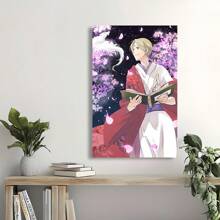 Framed Anime Canvas Poster - Traditional Japanese Attire & Cherry Blossoms,  Wall Art For Bedroom, Cafe, Office, Living Room Decor, Kawaii Room Decor Birthday Party Decor, Mother's Day New Year Easter Gift,  Home Living Room Office Wall Decor, Perfect Gift And Wall Decoration