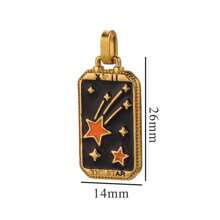 1 pieza Colgante de tarjeta de tarot con estrella y luna de acero inoxidable, accesorio de joyería para collar y pendientes DIY, para uso diario - colgante - Ver 13