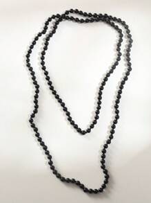 1pc Women's Fashionable & Elegant Boho Style Double Layer Versatile Casual Long Sweater Chain - Black - View 5