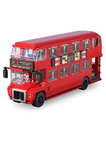 Vintage Stadtbus, Retro Doppeldeckerbus, zusammen setzbares Dekor, Schreibtischzubehör, geeignet für 14+ Jahre, Weihnachts- & Geburtstagsgeschenk