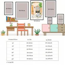 1pc Framed Canvas Poster Cute House, Summer Chic Wall Art Canvas Paintings Ideal Gift For Bedroom Living Room Corridor Wall IcArt Wall Decor Room Decoration