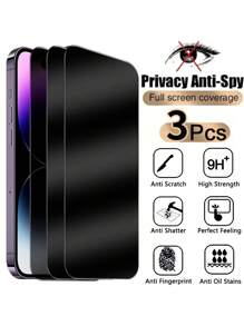 3 件装隐私屏幕保护膜适用于 iPhone 13 16 Pro Max 16 16 Pro 16 Plus 15 Pro Max 15 15Pro 15 Plus 14 Pro Max 14 14 Pro 14 Plus 13 Pro Max 13 13 Pro 12 11，平衡 28 度隐私角度，保护眼睛，超 9H 硬度，无气泡