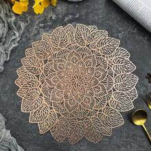 1 件/4 件/6 件西瓜叶厚不对称圆形餐垫，耐热防滑，适用于家庭厨房、酒店、餐厅和任何场合 - 圓形西瓜葉餐墊 - 查看 7