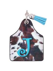 1pc Retro Western Farm Animal Cow Leather Keychain With Letter Print Car Accessories Bag Charm School Animal Cute Goth Y2k Bag Accessories Lanyards With Id Holder Car Accessories Bag Charms Christmas Gift Car Teacher Friend Sister Gift Ideas - Multicolor - View 27