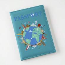Capa Personalizada de Mapa Cartoon Impresso em Cores, Proteção de Passaporte, Porta-Documentos Multifuncional, Porta-Passagem Aérea, Capa de Passaporte e Tag de Bagagem, Presentes de Festa de Casamento
