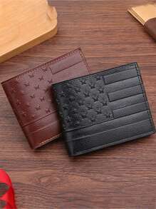 1-3 件/套男士 PU 皮革短钱包，时尚三色可选软钱包钱包，黑色钱包，压花星星工艺，大容量多卡槽，可存储大额纸币，简易硬币袋，信用卡银行卡身份证照片槽，商务休闲风格，男士生日或伴侣的理想礼物，男女皆宜的时尚风格大容量多卡槽，商务休闲风格，生日礼物，毕业礼物，父亲节礼物