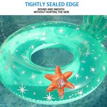 1pc 海星绿色游泳圈成人网红游泳圈PVC背部加厚美人鱼救生圈