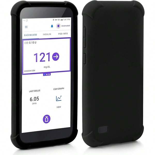  Omnipod 5 PDM Case Silicone - Shockproof Omnipod 5 Case Protect Your Omnipod 5 Controller, Anti-Slip Anti-Drop Omnipod 5 Cover By YOUSHARES(Black)