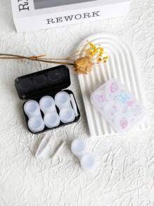 XIANG YU 三合一甜美清新蝴蝶形隐形眼镜盒，带拆卸工具，便携式防漏隐形眼镜盒套装，非常适合旅行和家庭护理盒容器浸泡和储存套件眼部隐形眼镜眼部彩色隐形眼镜化妆