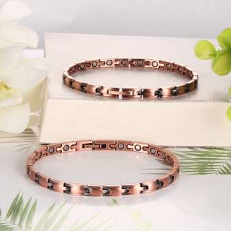 1PC 99.99% Pure Copper Magnetic Bracelet For Men Women Adjustable Cuff Bangle Simple Style Decoration Gifts Mother's Day Gift Included Sizing Tool