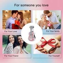 Easvnya 1pc Fashion Silver-Plated Guitar Charm, 3D Design Elegant & Chic, Suitable For Bracelet & Necklace Accessories, Perfect Jewelry Gift For Birthdays & Holidays