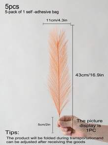 5件/10件优雅的16.9英寸长人造蒲苇 - 采用柔软坚韧的涤纶面料制成，塑料人造植物，可弯曲恢复形状，适合春季装饰、情人节、现代简约北欧风格、波西米亚风格 - 适用于家居装饰、花瓶、婚礼、派对、客厅、餐厅、卧室、展览、酒店、画廊、DIY墙壁、办公桌填充物。生日毕业礼物，秋季装饰，秋季