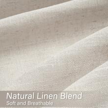 Topfinel 2 Panels Set Linen Blend Boho Curtains For Living Room Bedroom Back Tab Rod Pocket Clip Rings Semi-Transparent Curtains Home Decor Machine Washable - Beige - View 5