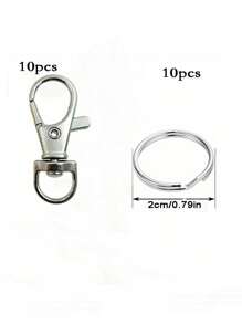 10/20/40pcs Zinc Alloy Lobster Clasp, Spring Keychain, Rotating Buckle, Hanging Rope, Snap Buckle, Keyring, Handicraft, Hardware, Luggage Accessories - Multicolor - View 11