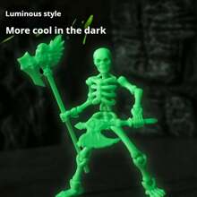 Mô hình bộ xương có thể định vị 1pc, khớp nối đầy đủ 360 ° với vũ khí và phụ kiện có thể hoán đổi cho nhau, thích hợp cho 14 tuổi trở lên, trang trí Halloween & trưng bày bộ sưu tập - Nhiều màu - Xem 10