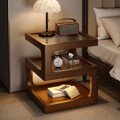 1pc Minimalist Modern Bedside Cabinet, Compact Bedroom Storage Organizer Nightstand