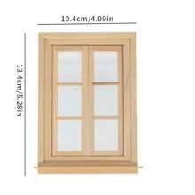 1pc 1:12 Scale Miniature Unfinished Furniture DIY Kit, 16-Grid Openable Window, 6-Grid Double Door, 4-Grid Pointed Top Door, Wooden Material For Dollhouse Model, Suitable For Micro Scene Shooting Props