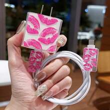 Funda protectora con diseño de lápiz labial de dibujos animados sexy, compatible con iPhone y cargadores de 18-20W para evitar roturas