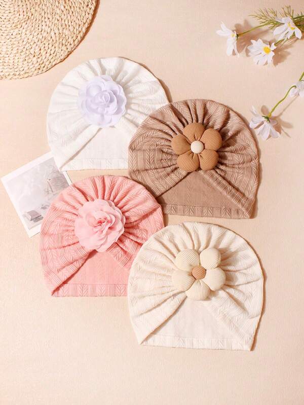 2 peças chapéus decorados com flores de espiga de trigo adequados para uso diário para crianças de 0 a 2 anos