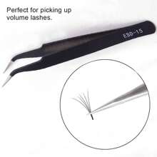 2pcs Stainless Steel Eyebrow Tweezer False Eyelash Extension Tweezers Auxiliary Repair Hyperfine Lashes Tools Make Up Tweezers