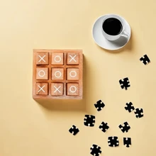 1/2 Pc Classic Wooden Tic Tac Toe Game Set, Suitable For All Ages - Perfect Family Game Night & Home Decor | Suitable For Coffee Table, Living Room, And Desk, Entertaining Tabletop Puzzle Game, Durable Wood, Fun Board Game, Ideal For Adult Game Night, Wonderful Gift Choice