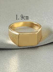 1pc Fashion Stylish Geometric Cube Design High-End Men's Ring - Yellow Gold - View 4