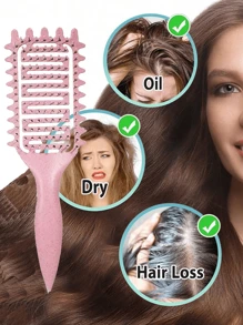 Defining Curl Wet Curly Hair Brush, Soft Bristles Hairbrush With Prongs, Detangling Brushes Reduce Hair Pulling & Curl Separation, Round Detangler, Shaping And Styling Tools For Women Men Girls,Hair Brush,Comb,Hair Tools,Hair Products And Accessories For Barber Salon Beauty Travel Essentials