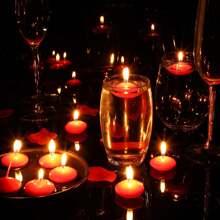 10/20 pièces Bougies flottantes de centre de table pour mariage, bougies à thé flottantes activées par l'eau, petites bougies flottantes non parfumées de décoration ronde pour centre de table, vases cylindriques, décorations de fête de mariage