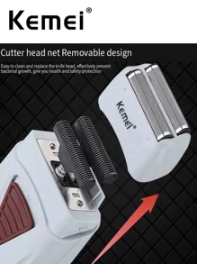 Kemei KM-3382 Men's Electric Shaver USB Charging Shaving Machine Cordless Shaver Male Professional Hair Clipper Shaved Head