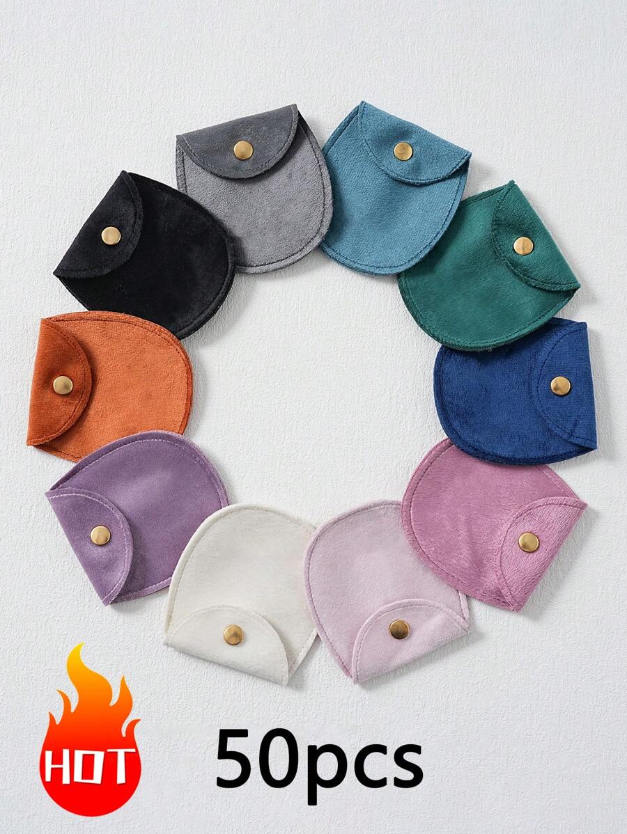 1 pieza/10 piezas/50 piezas Bolsa de terciopelo, bolsa de empaquetado de joyería, bolsas de regalo para joyas, bolsas para obsequios de boda y cumpleaños, bolsas para dulces, aretes, pulseras, collares, pequeños organizadores elegantes, bolsas para envolver regalos para fiesta, vacaciones