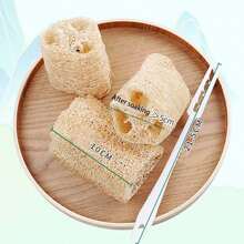 3pcs Natural Loofah Dish Scrub Pads, Loofah Cup Brush, Thermal Bottle & Milk Bottle Brush, Cleaning Brush Set