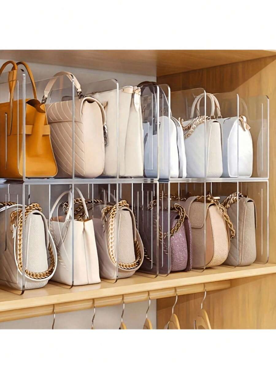 1/4 Piece Transparent 4-Plate Bag Storage Rack: Used As A Wardrobe ...