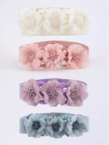 1 Dây lưng thun trang trí ngọc trai ren nhiều màu sắc kèm hoa giả cho nữ, phong cách kỳ nghỉ mùa thu, mùa thu, Halloween - A - Xem 12