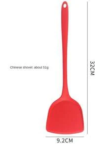 8 pièces Set de cuisine en silicone pour la maison, comprenant une spatule chinoise, une louche, une passoire, une poêle, une cuillère à soupe, un service à pâtes, des pinces à salade, un dilueur de miel, disponibles en rouge et noir
